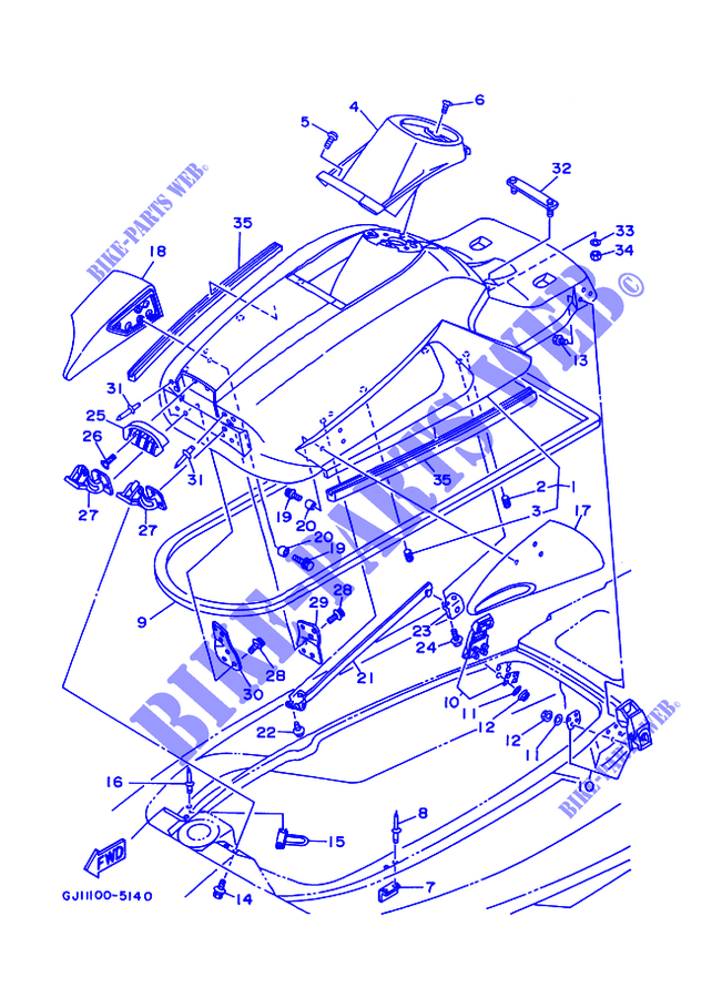 ENGINE HATCH per Yamaha RA1100U 1996