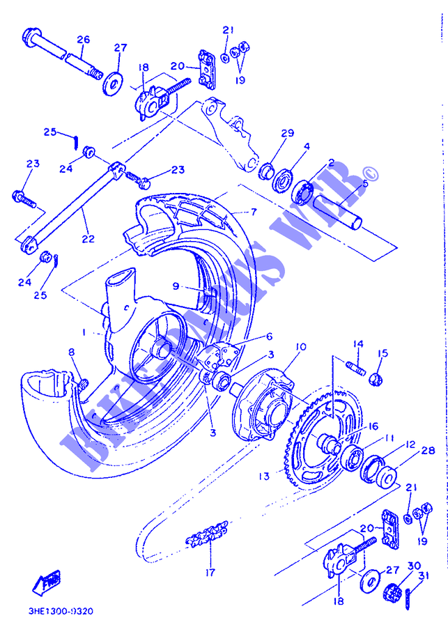 RUOTA POSTERIORE per Yamaha FZR600 1989