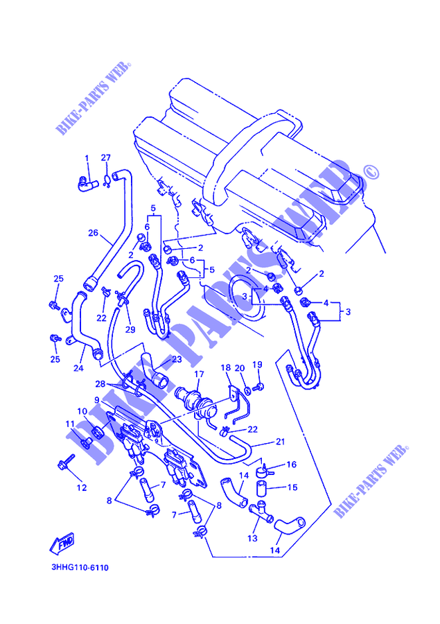 EMISSION CONTROL DEVICE per Yamaha FZR600 1997
