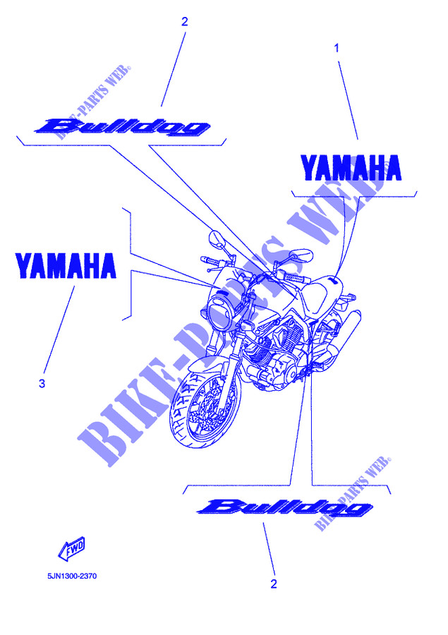 STICKER / ETICHETTA per Yamaha BT1100 2002