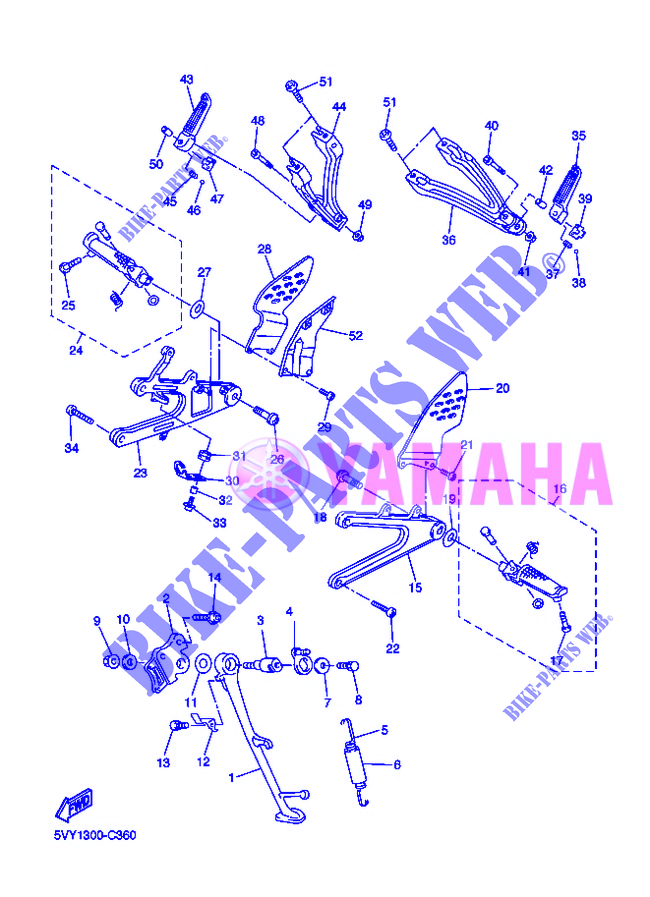 SOPORTE / PEDANA per Yamaha YZF-R1 2004