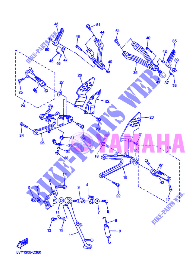 SOPORTE / PEDANA per Yamaha YZF-R1 2005