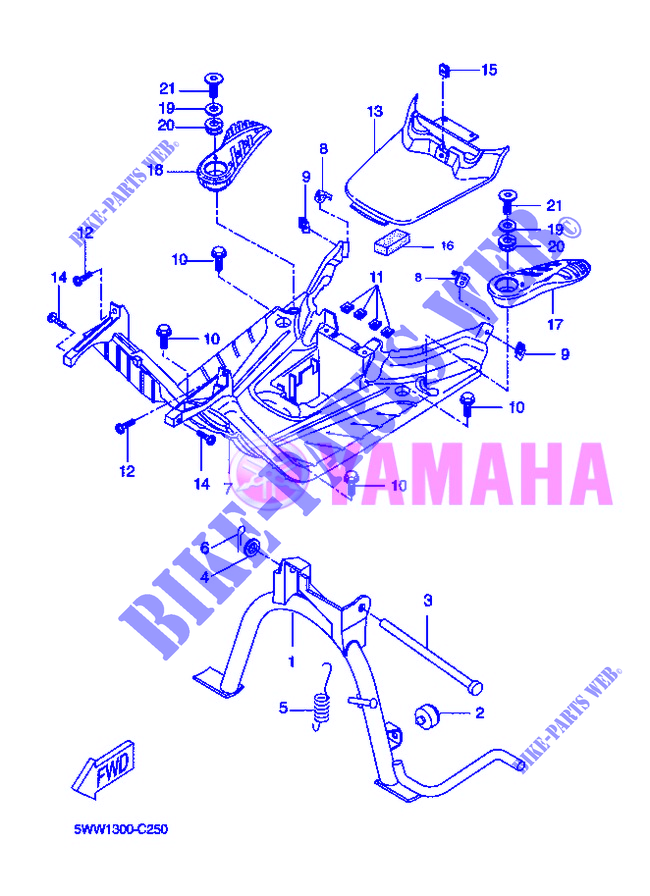 SOPORTE / PEDANA per Yamaha BOOSTER NAKED 2007