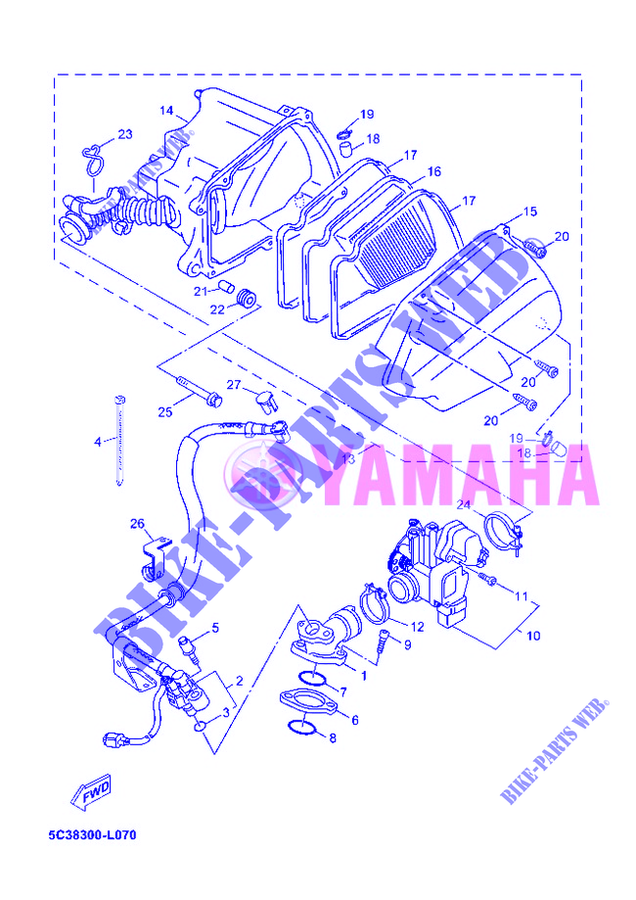 ASPIRAZIONE per Yamaha MBK OVETTO 50 4 TEMPS 2012