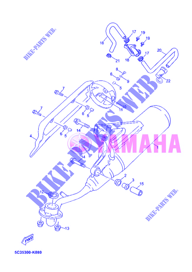SCARICO per Yamaha MBK OVETTO 50 4 TEMPS 2012