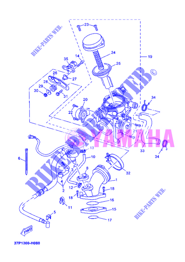 ASPIRAZIONE per Yamaha YP250RA 2012