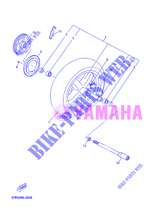 RUOTA ANTERIORE per Yamaha YP250RA 2012