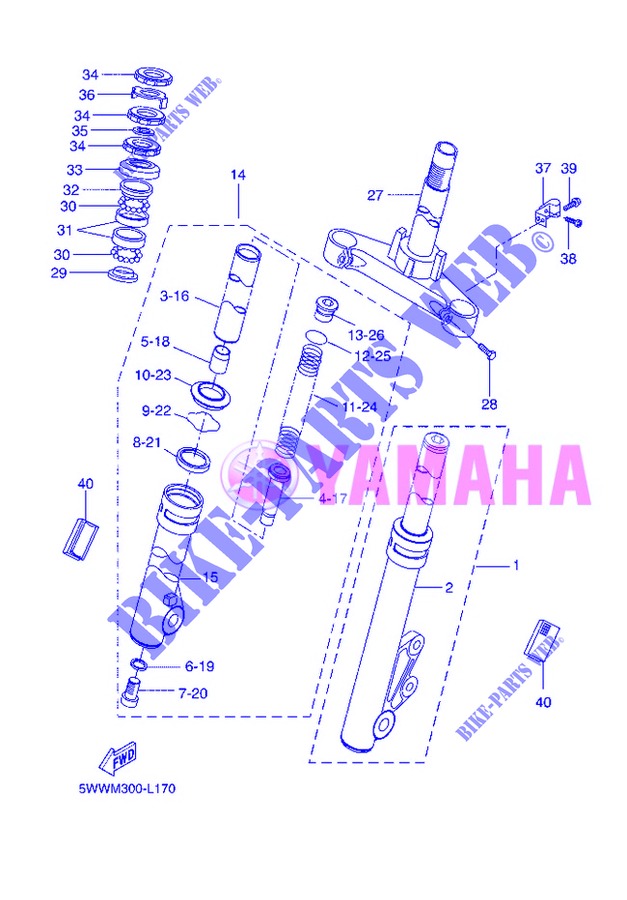FORCELLA ANTERIORE per Yamaha BOOSTER SPIRIT 2013