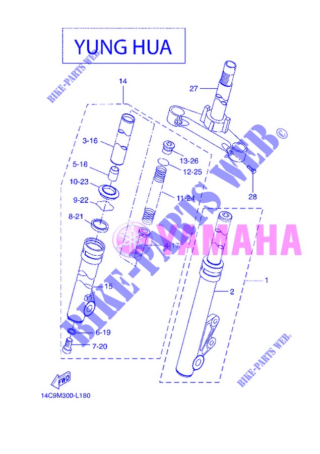 FORCELLA ANTERIORE per Yamaha BOOSTER NAKED 2013