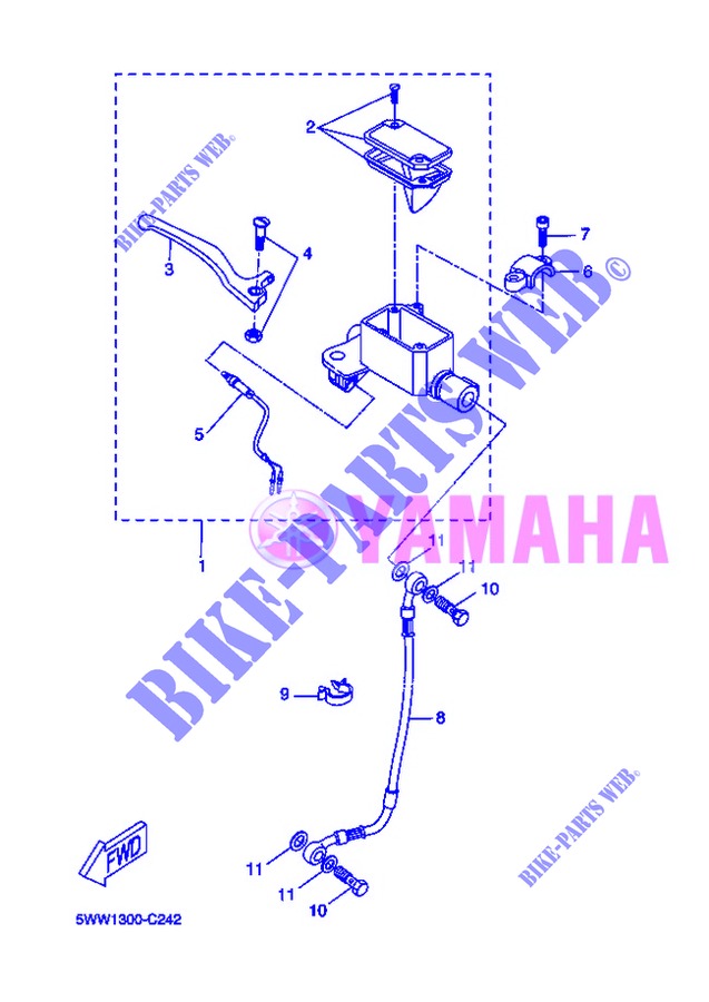 POMPA FRENO ANTERIORE per Yamaha BOOSTER NAKED 2013