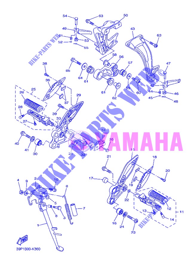 SOPORTE / PEDANA per Yamaha FZ8S 2013