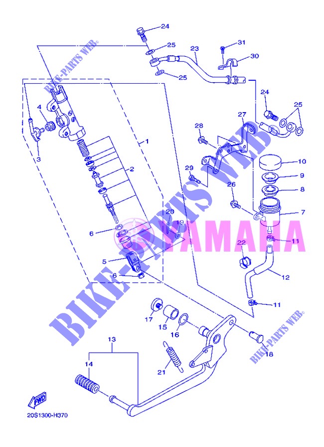 POMPA FRENO POSTERIORE per Yamaha DIVERSION 600 F 2013