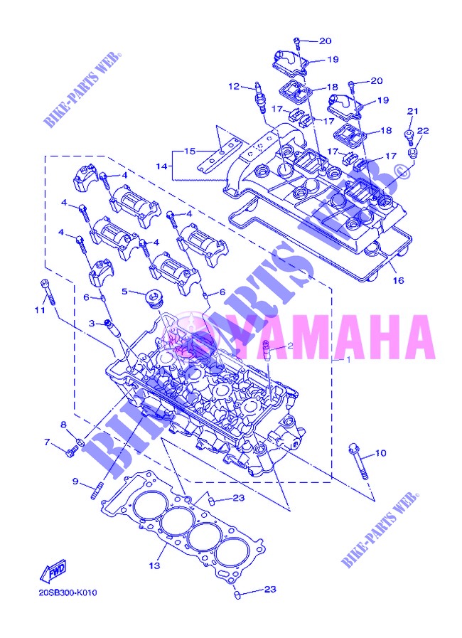 TESTA CILINDRO per Yamaha DIVERSION 600 2013