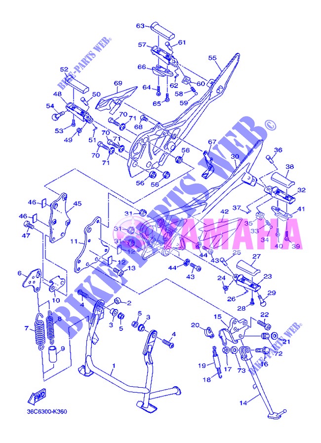 SOPORTE / PEDANA per Yamaha DIVERSION 600 ABS 2013