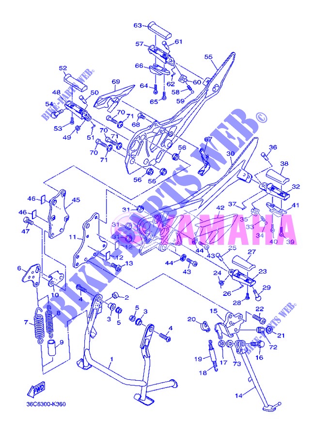 SOPORTE / PEDANA per Yamaha DIVERSION 600 ABS 2013