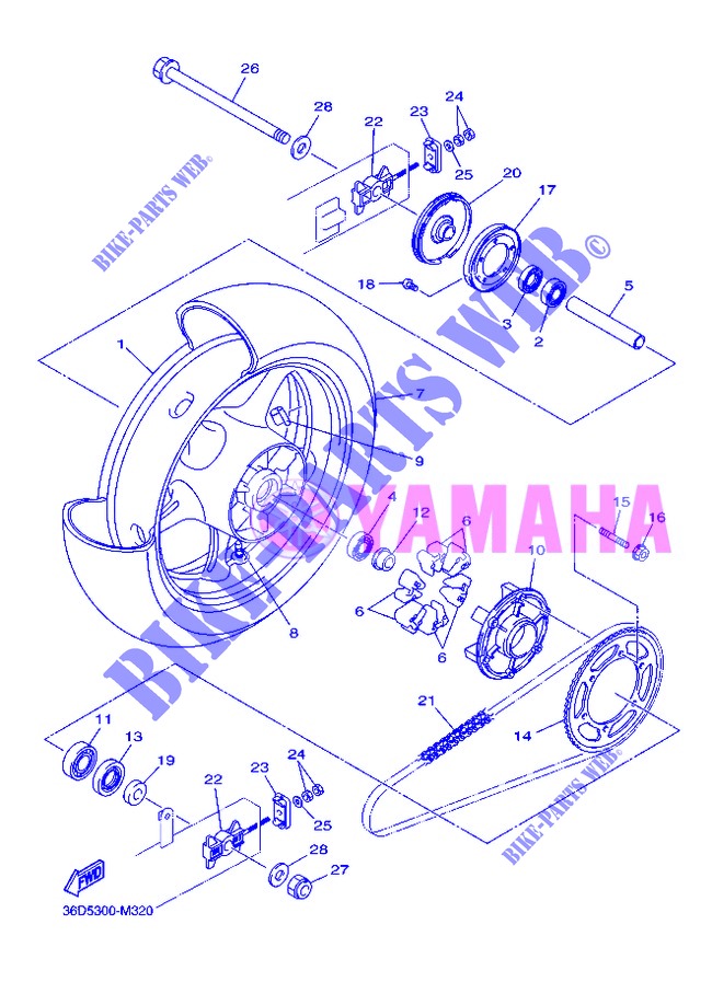 RUOTA POSTERIORE per Yamaha DIVERSION 600 ABS 2013