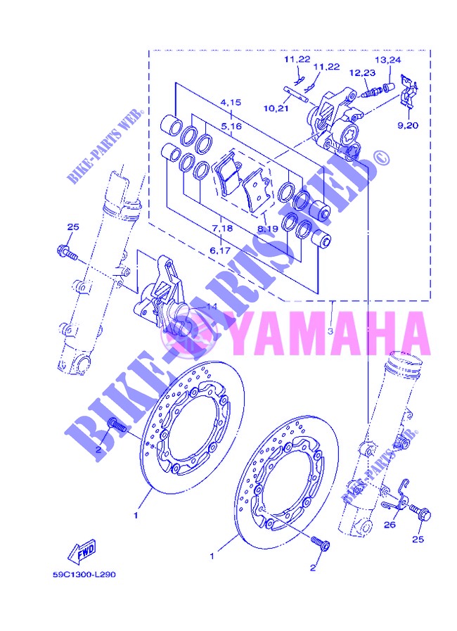 PINZA FRENO ANTERIORE per Yamaha XP500 2013