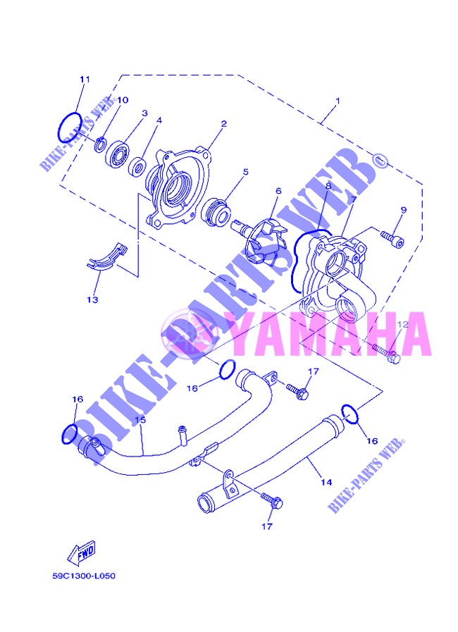 POMPA ACQUA / TUBO per Yamaha XP500 2013