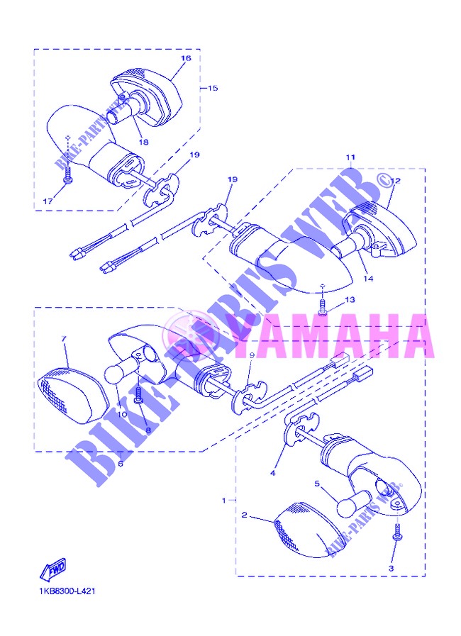 FRECCIA LAMPEGGIATORE per Yamaha YZF-R1 2013