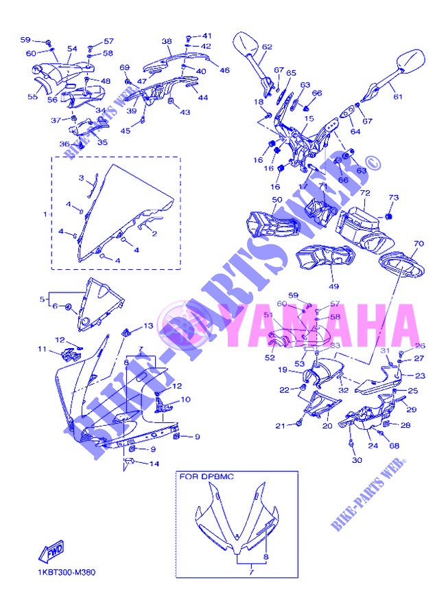 COPERTURA 1 per Yamaha YZF-R1 2013