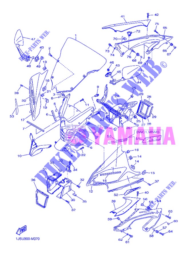 COPERTURA 1 per Yamaha YZF-R6 2013