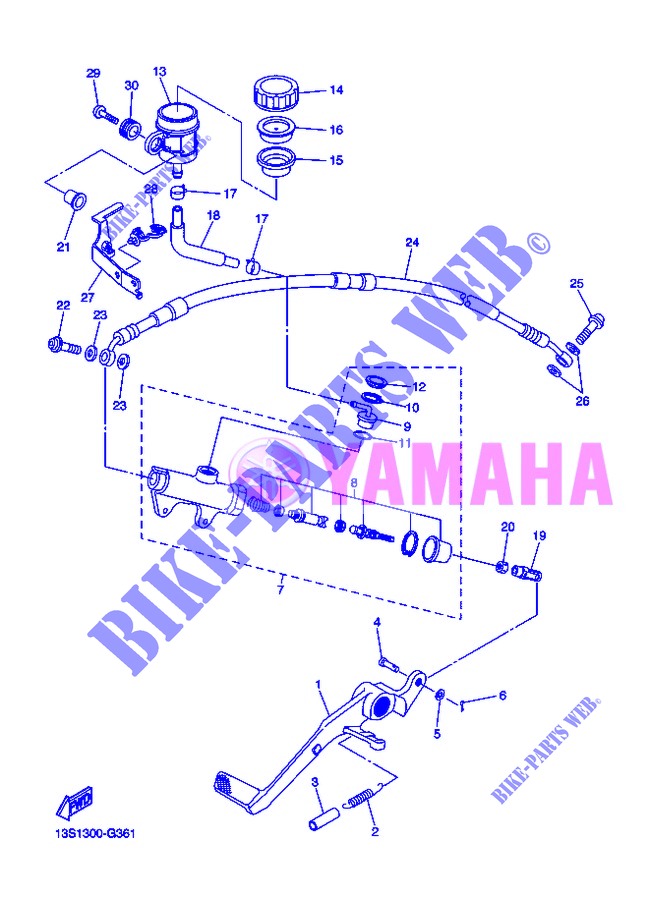 POMPA FRENO POSTERIORE per Yamaha YZF-R6 2013