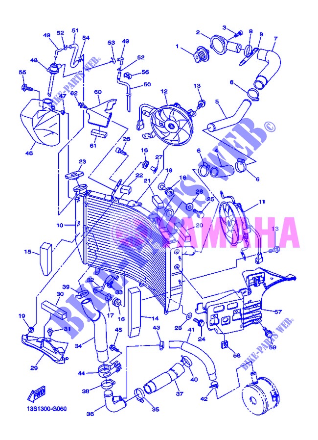 RADIATORE ACQUA / TUBO per Yamaha YZF-R6 2013