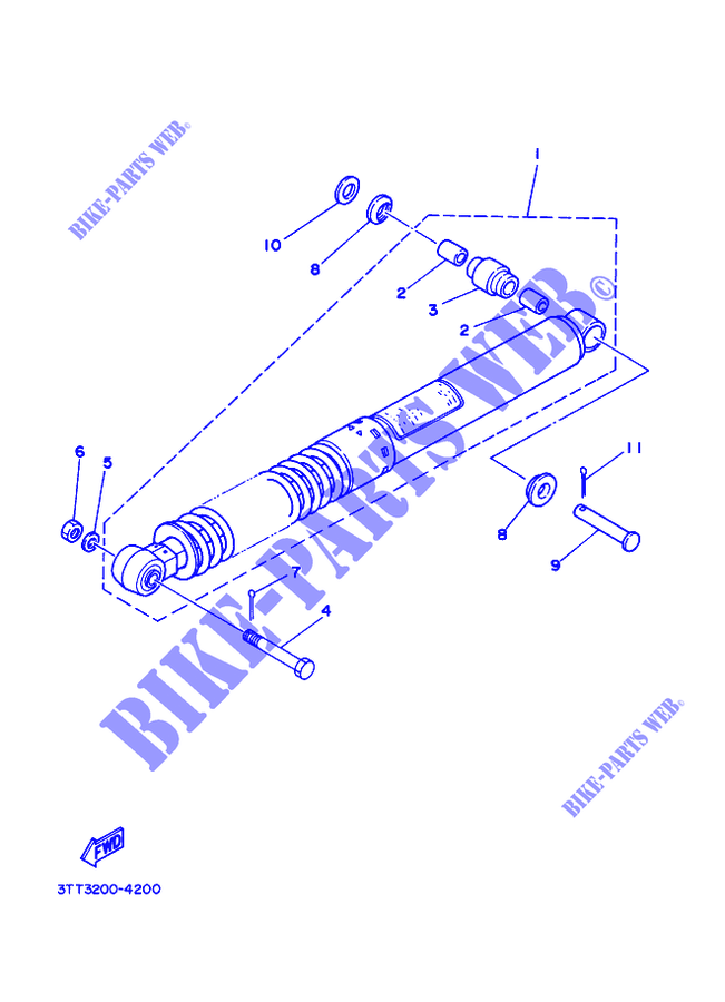 AMMORTIZZATORE POSTERIORE per Yamaha DT 125 2015