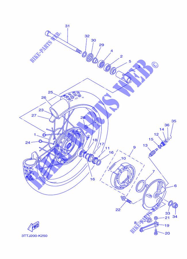 RUOTA ANTERIORE per Yamaha DT 125 2015