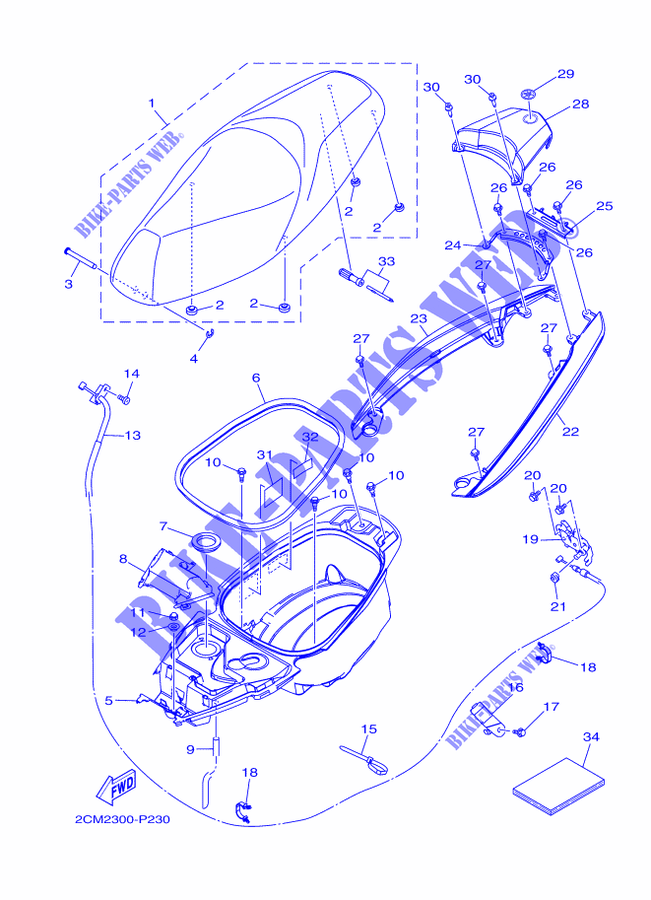 SEDILE per Yamaha MW125A 2015