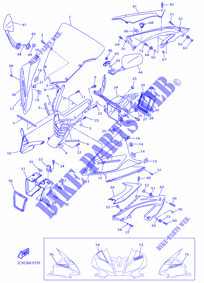 COPERTURA 1 per Yamaha YZF-R6 2015