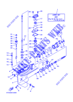 CARTER INFERIORE E TRASMISSIONE 1 per Yamaha F40B Manual Start, Tiller Handle, Hydro Trim & Tilt, Shaft 20