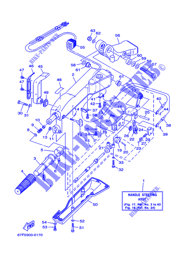 STERZO per Yamaha F80A 4 Stroke, Electric Starter, Remote Control, Power Trim & Tilt 2001