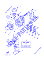 CILINDRO / CARTER MOTORE per Yamaha 6M Manual Starter, Tiller Handle, Manual Tilt, Pre-Mixing, Shaft 15