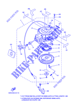 MOTORINO AVVIAMENTO per Yamaha F8C Manual Starter, Tiller Handle, Manual Tilt, Shaft 20