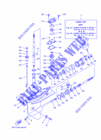 CARTER INFERIORE E TRASMISSIONE 1 per Yamaha E40X Manual Starter, Tiller Handle, Manual Tilt, Pre-Mixing, Shaft 20