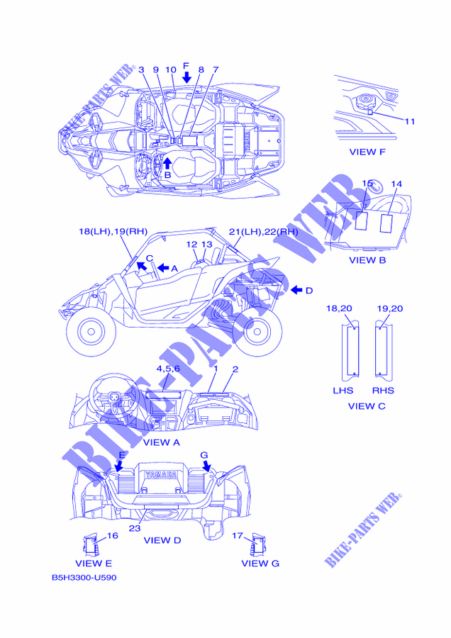 STICKER / ETICHETTA 1 per Yamaha YXZ1000R SS SE 2020