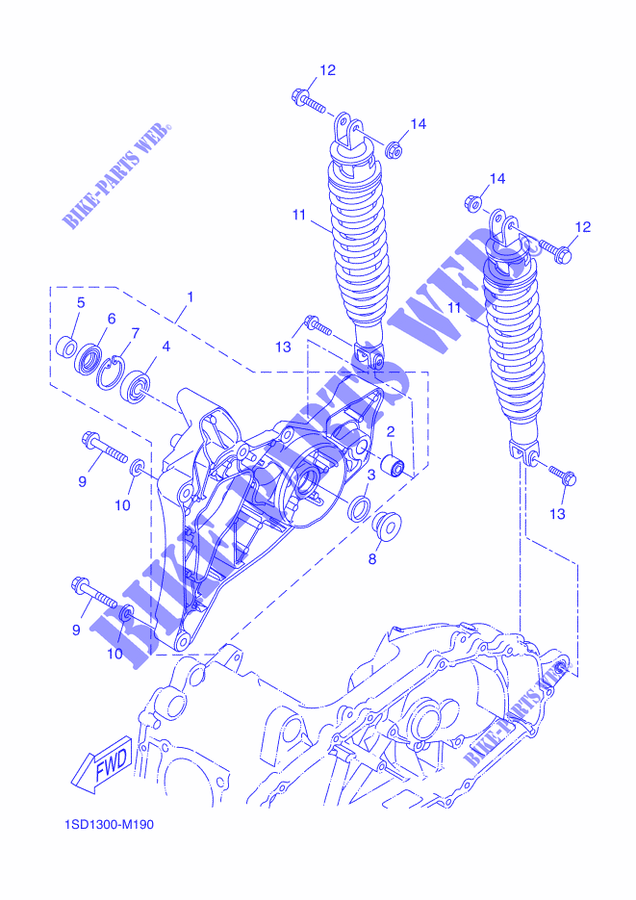 FORCELLONE / AMMORTIZZATORE per Yamaha XMAX 400 2013