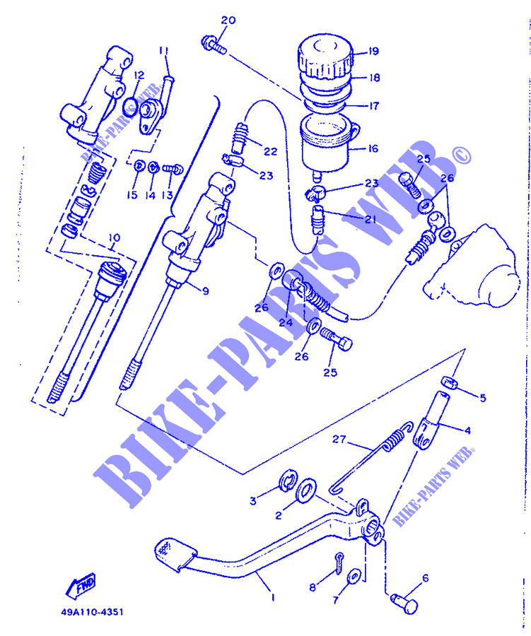 POMPA FRENO POSTERIORE per Yamaha XJ600 1986