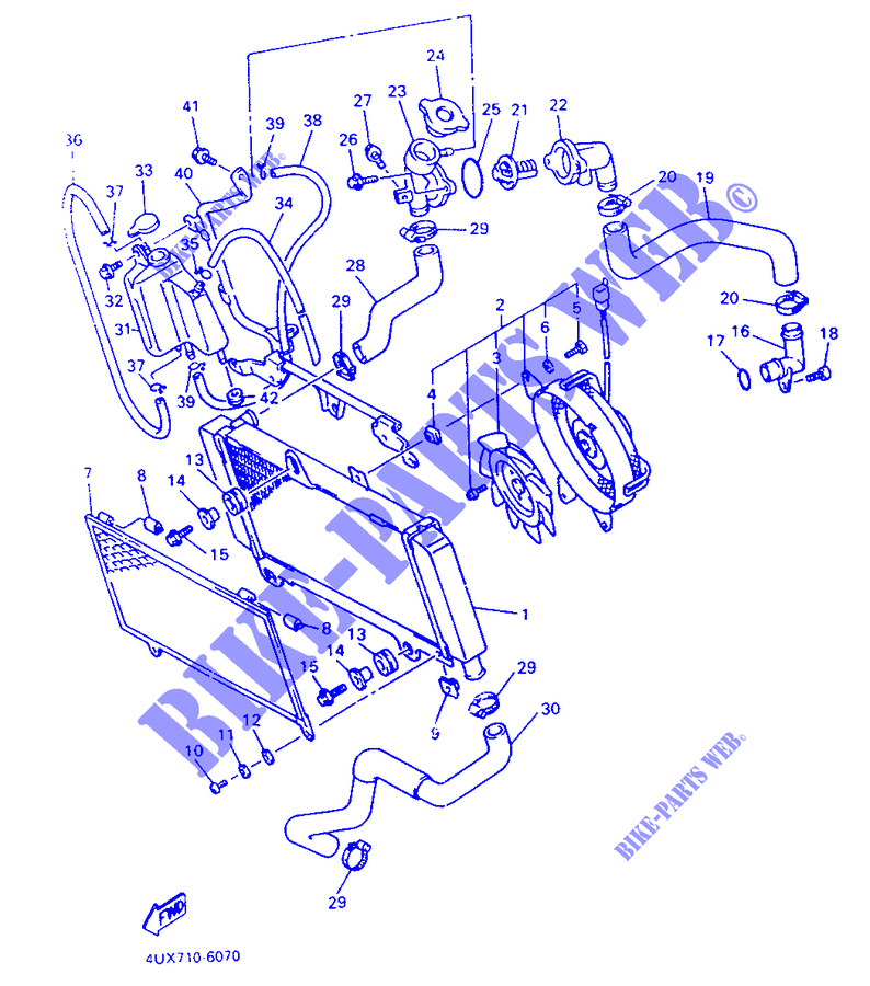 RADIATORE ACQUA / TUBO per Yamaha XTZ660 1996