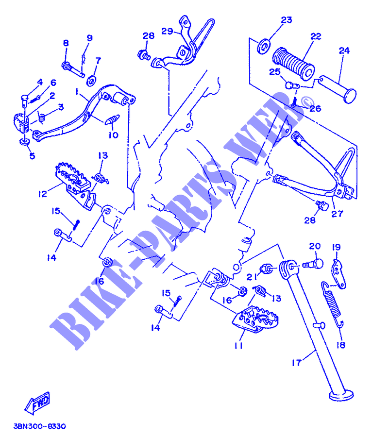 SOPORTE / PEDANA per Yamaha DT125R 1988